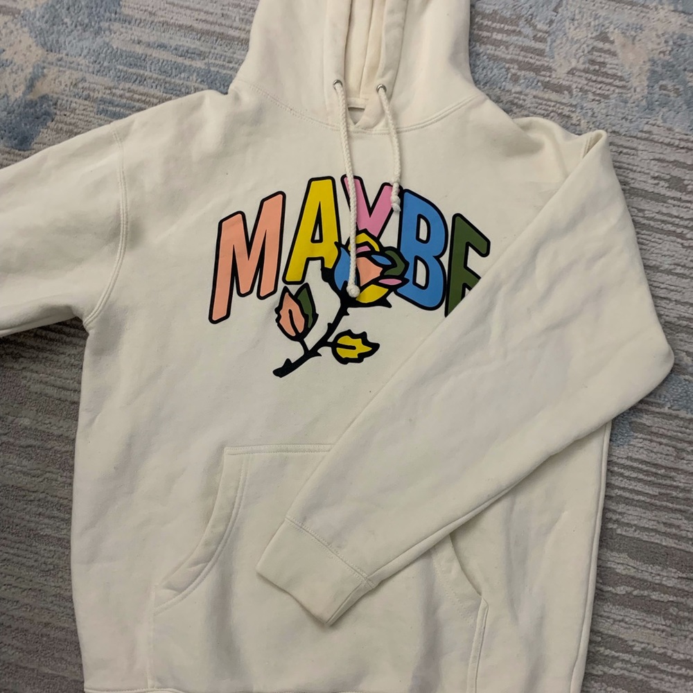 Maybe Today NYC cream hoodie
